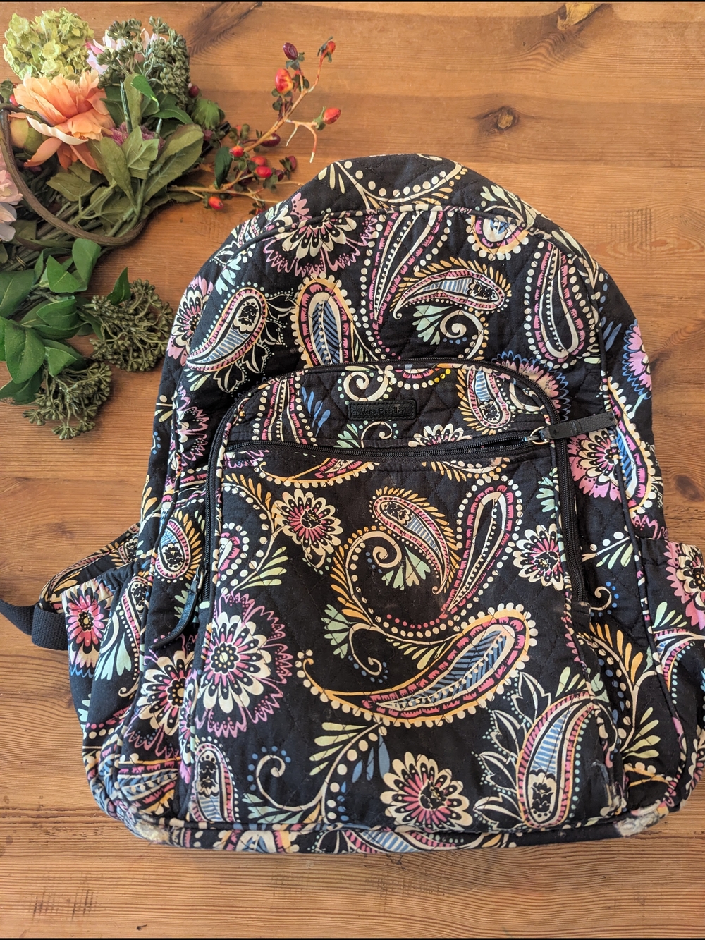 Vera Bradley Bandana Paisley Swirl Large Backpack
